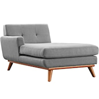 Left-Facing Upholstered Fabric Chaise