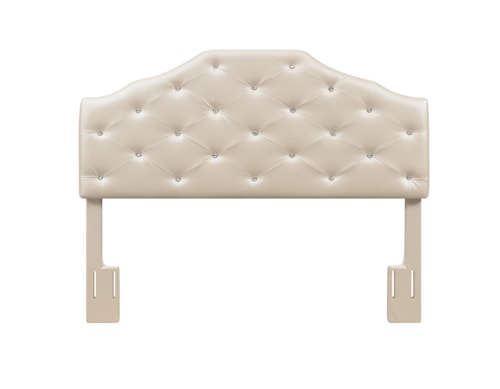 Glam Queen Upholstered Headboard, Silver Faux Leather