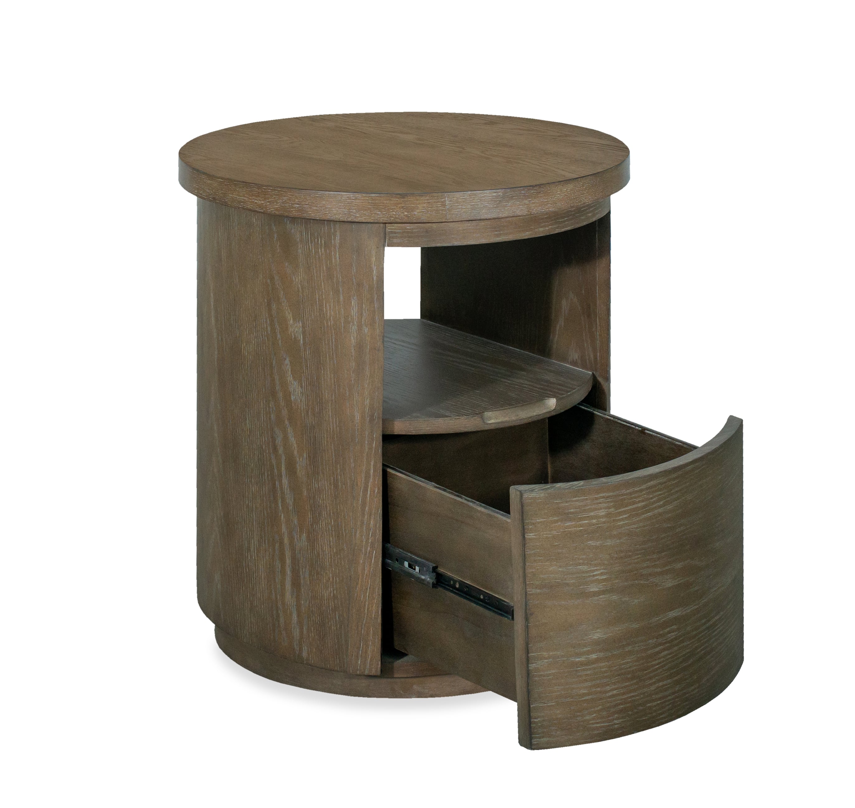 1-Drawer Round End Table