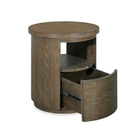 1-Drawer Round End Table