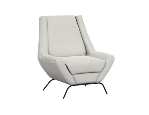 Contemporary Upholstered Accent Chair with Metal Base