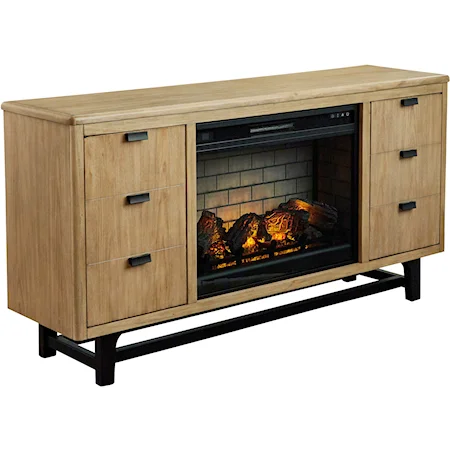 Large TV Stand with Fireplace