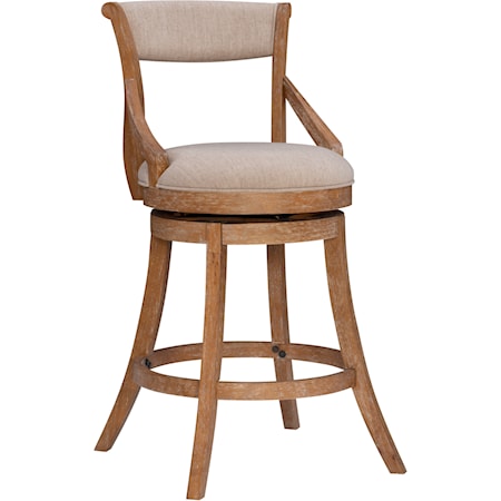 Transitional Tall Upholstered Barstool 