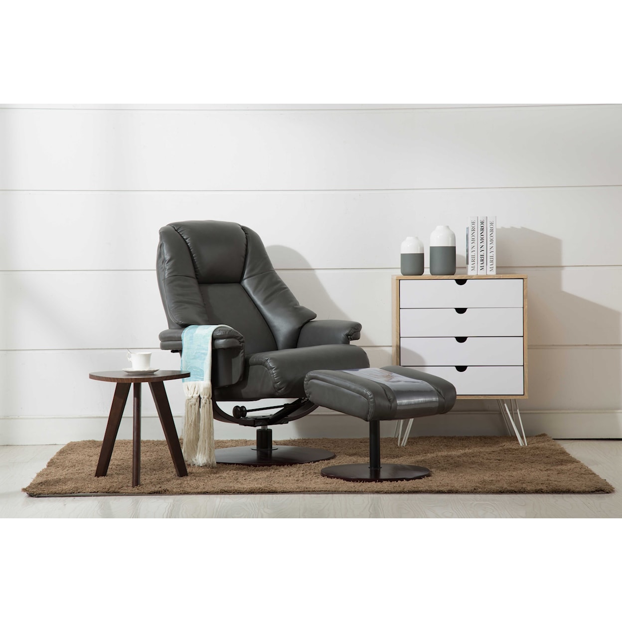 Progressive Furniture Lindley Recliner and Ottoman