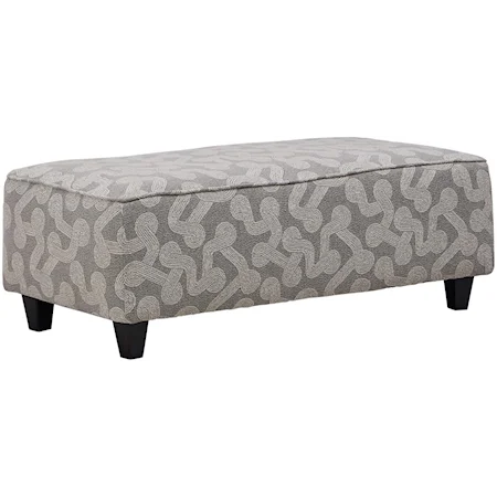 Cocktail Ottoman with Exposed Wooden Legs