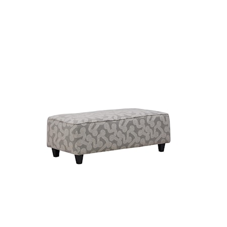 Cocktail Ottoman with Exposed Wooden Legs