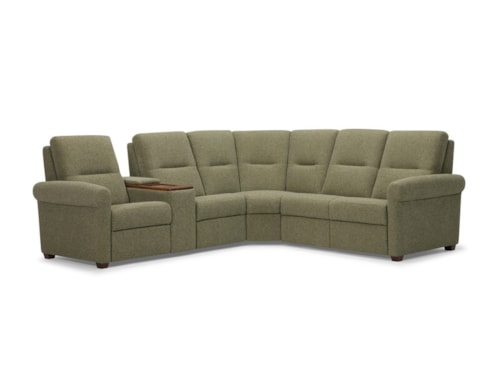 Essex 4-Seat Corner Curve Sectional with Console and Two Power Recliners