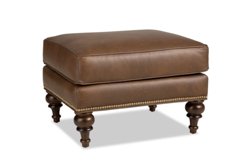 Traditional Ottoman with Turned Legs