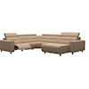 Stressless by Ekornes Emily 4-Seat Pwr Reclining Sectional w/ Chaise