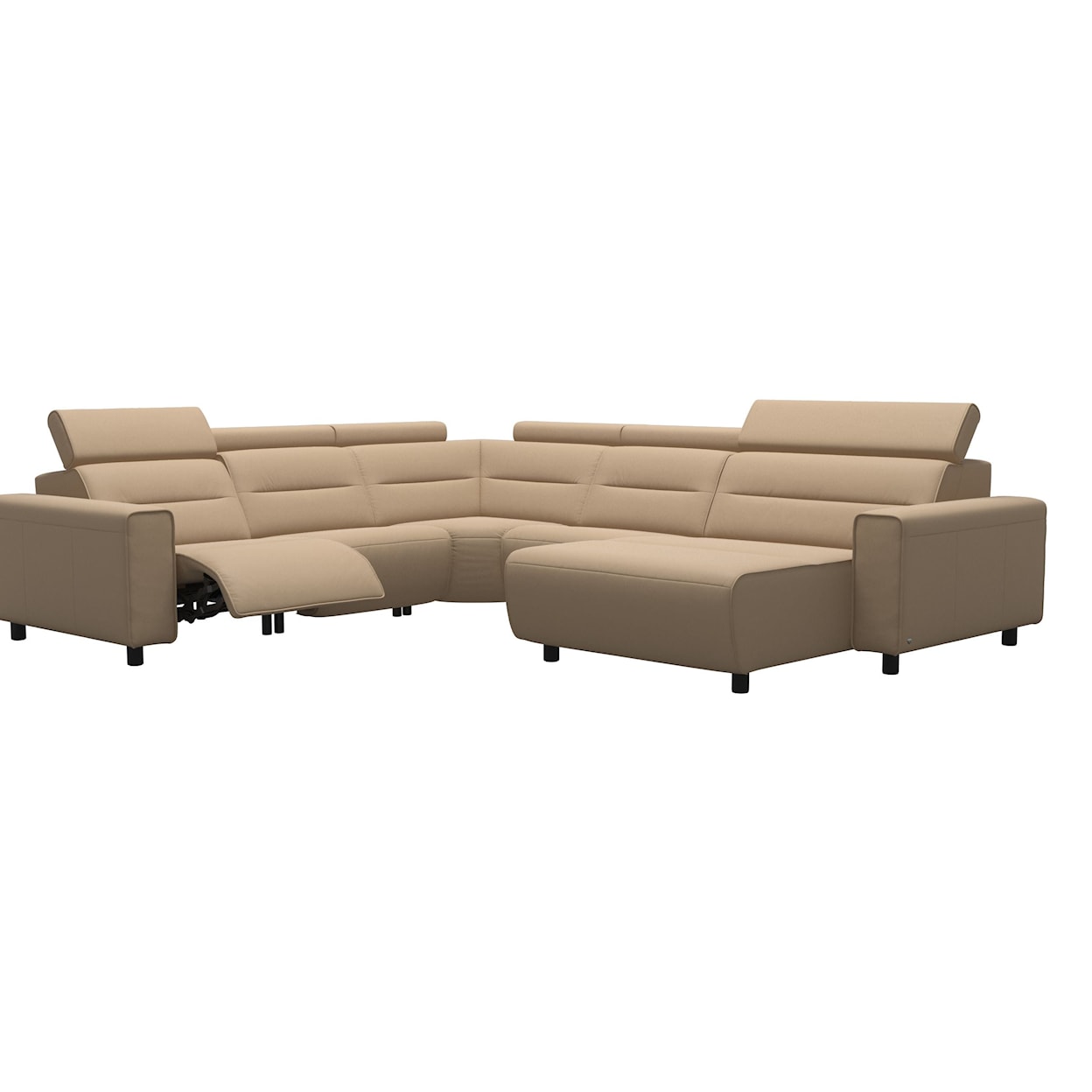 Stressless by Ekornes Emily 4-Seat Pwr Reclining Sectional w/ Chaise