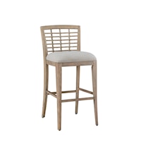 Coastal Bar Height Chair with Lattice Back