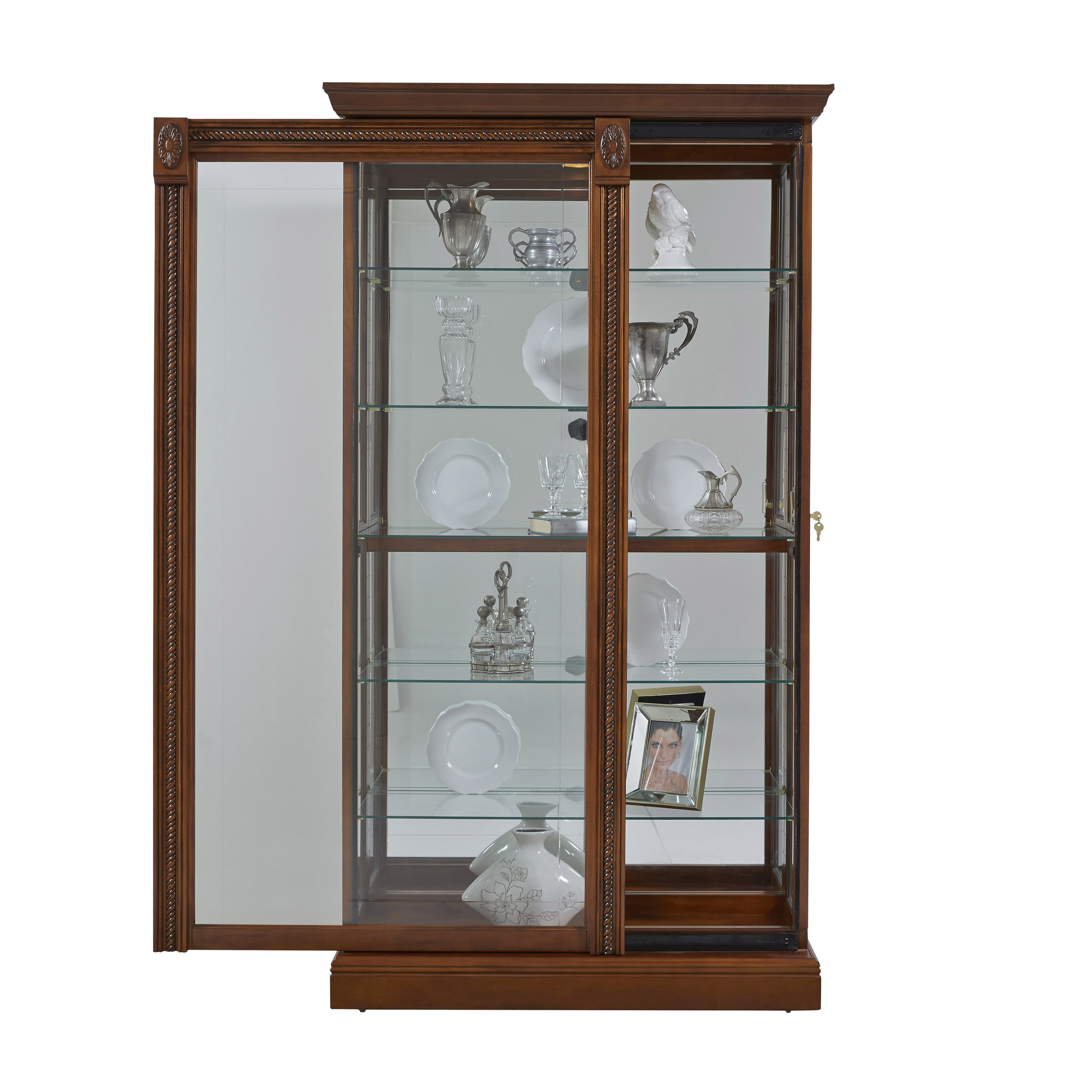Two-Way Sliding Door Curio Cabinet