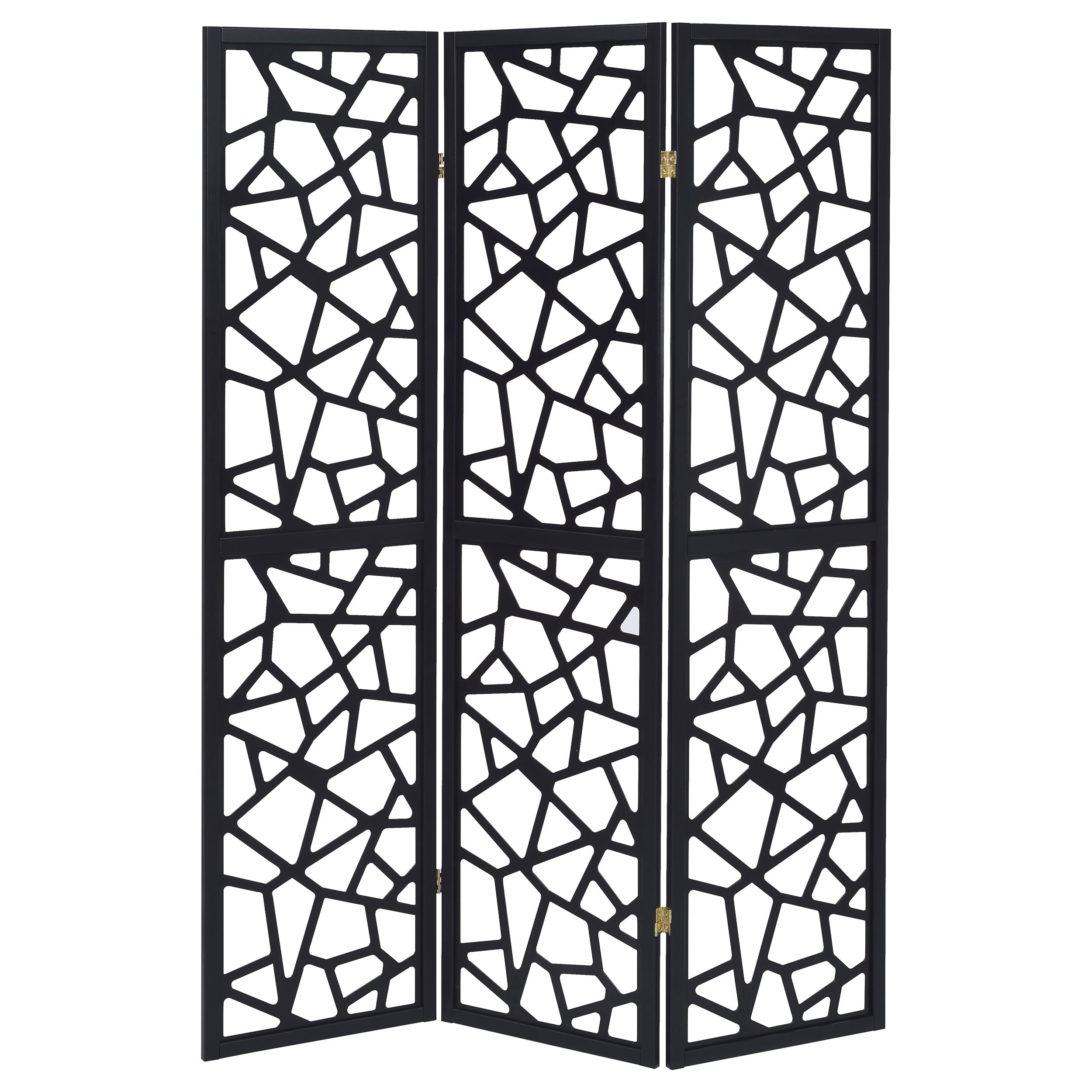 Coaster Nailan 3-Panel Room Divider Folding Screen Open