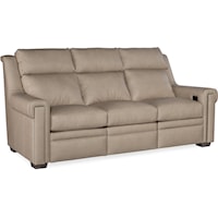 Transitional Power Reclining Sofa with Power Headrests