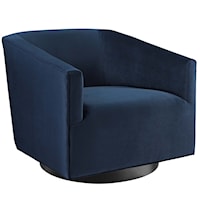 Accent Lounge Performance Velvet Swivel Chair - Midnight Blue