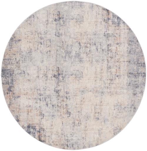 7'10"  Grey/Beige Round Rug