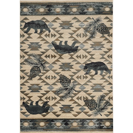 3'3" x 5'3" Ivory/Blue Montana Rug