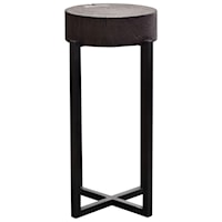 Modern Rustic Small 22" Accent Table with Solid Mango Wood Top