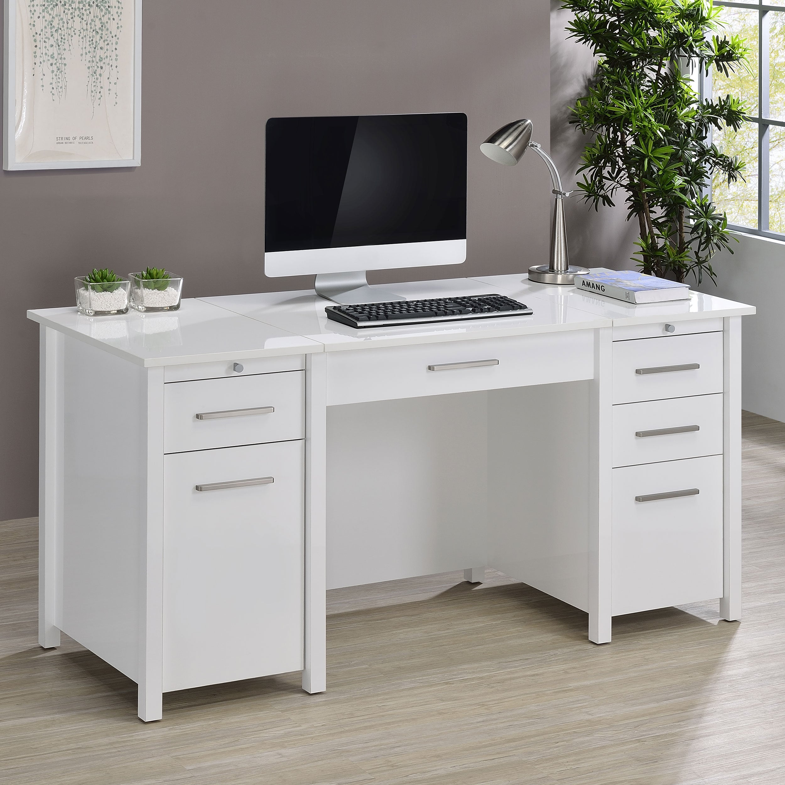 Dylan 60-Inch 4-Drawer Lift Top Office Desk