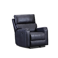 Contemporary Diamond-Tufted Power Recliner with Padded Track Arms