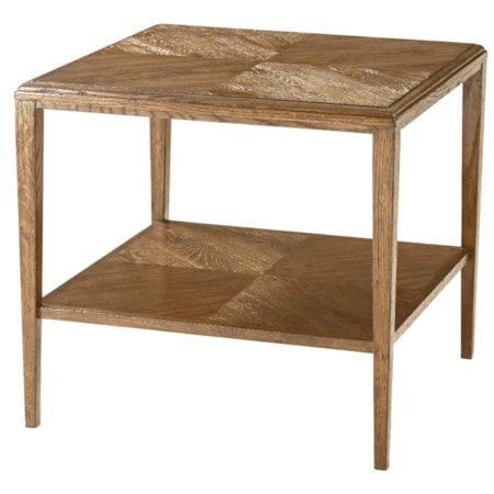 Square Side Table with Shelf
