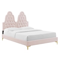 Tufted Performance Velvet Full Platform Bed