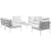 7 Piece Outdoor Patio Aluminum Sectional Sofa Set