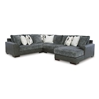 Contemporary 4-Piece Sectional Sofa with Right-Arm Facing Corner Chaise