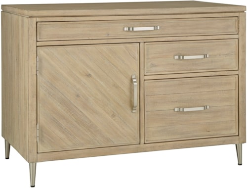 Transitional Workstation Desk with Locking File Drawer