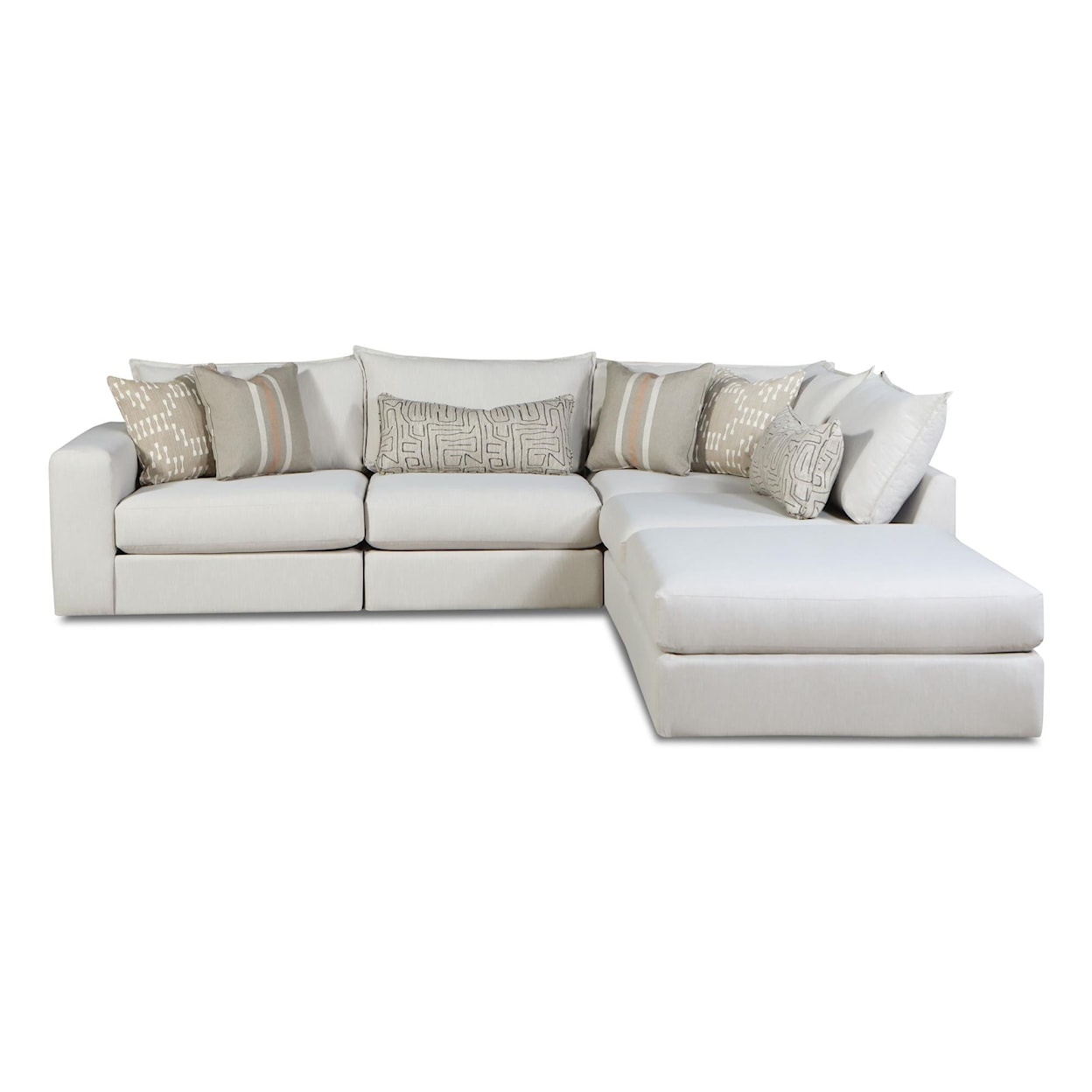 Fusion Furniture 7000 CHARLOTTE PARCHMENT Sectional