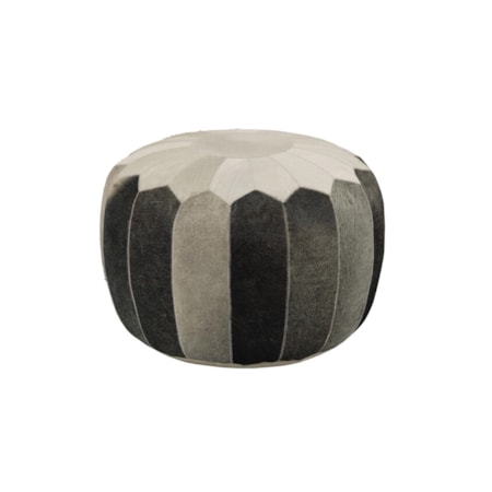 Hair On Hide Round Pouf