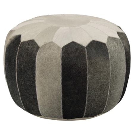 Hair On Hide Round Pouf