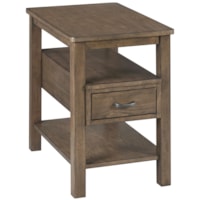 Transitional Rectangular Chairside Table with USB Ports