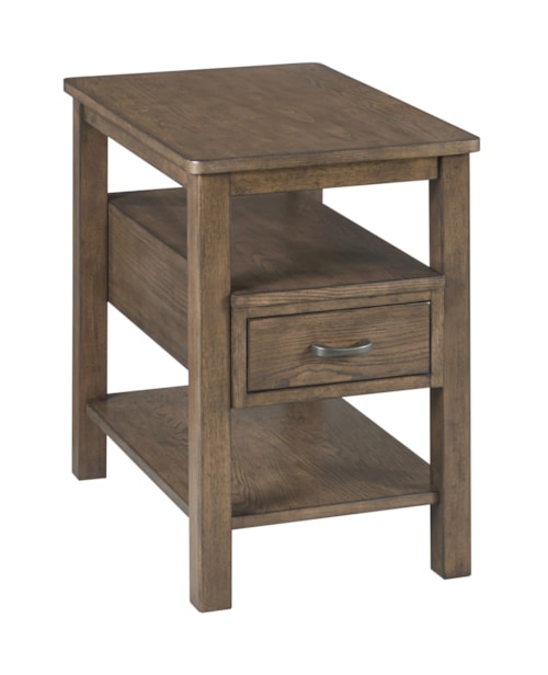 Transitional Rectangular Chairside Table with USB Ports
