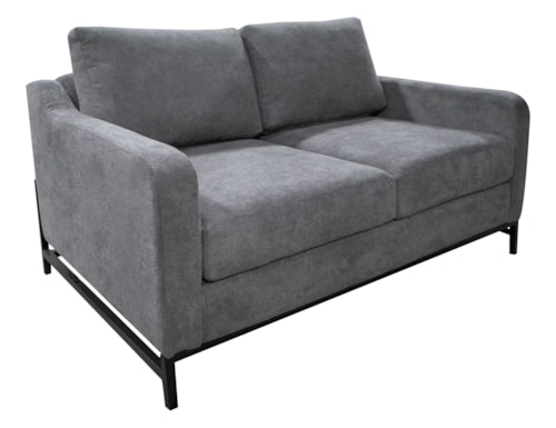 Transitional Loveseat with Iron Base