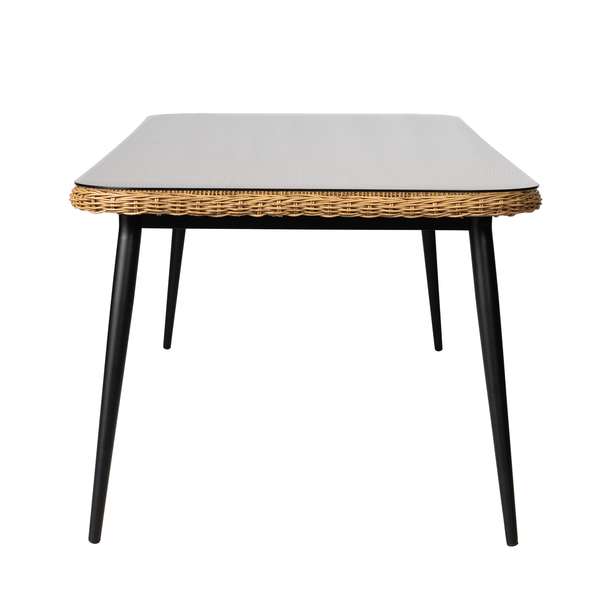 Lloyd Flanders Galloway 96" Rect. Glass-Top Dining Table