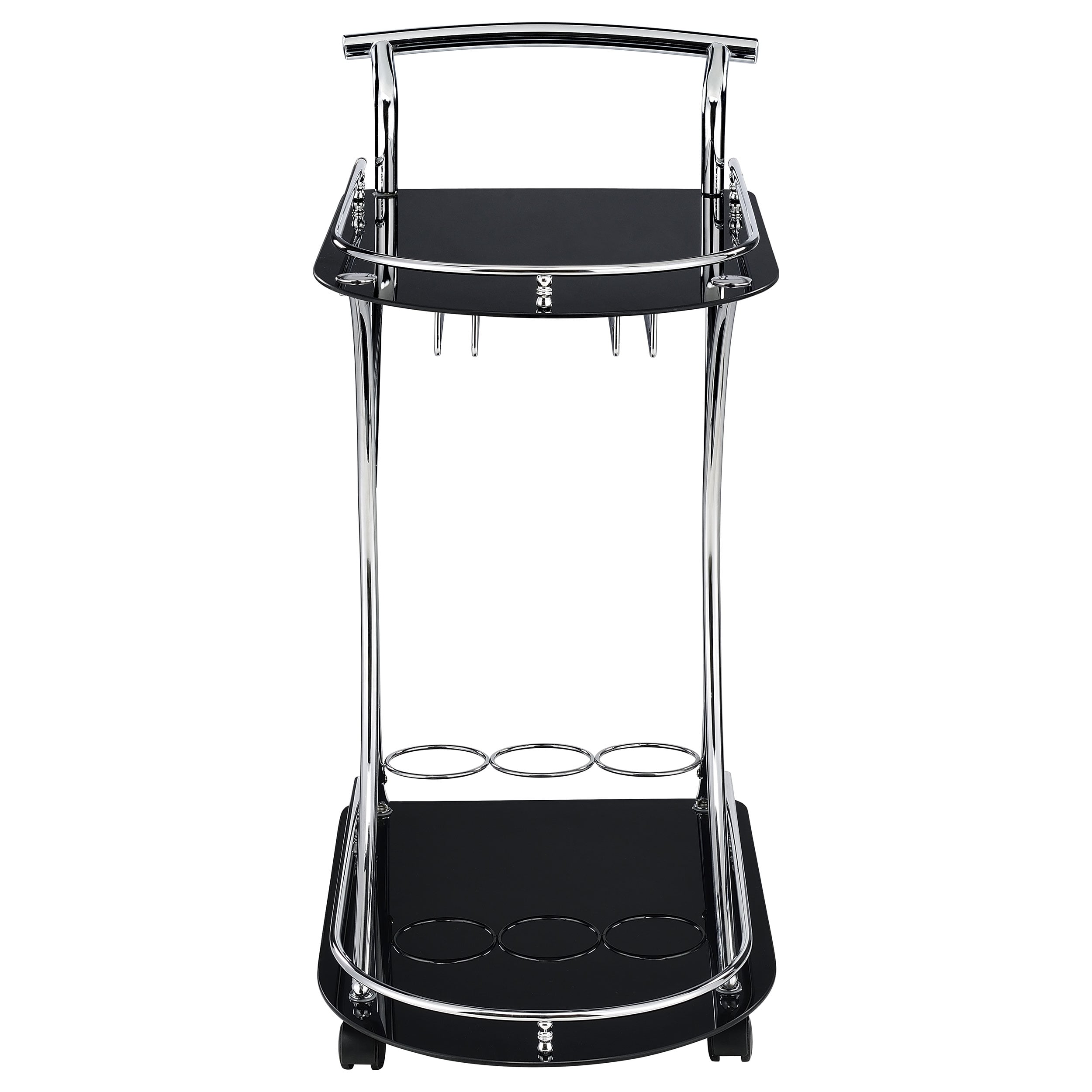 Elfman 2-tier Glass Shelf Bar Cart and