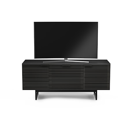 Contemporary 2-Door Media Console with Center Drawer