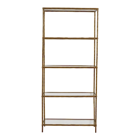 Antique Brass Finish Bookcase