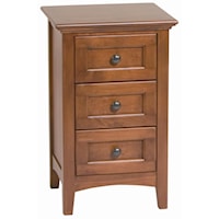 Transitional Small 3-Drawer Nightstand with Adjustable Drawer Glides