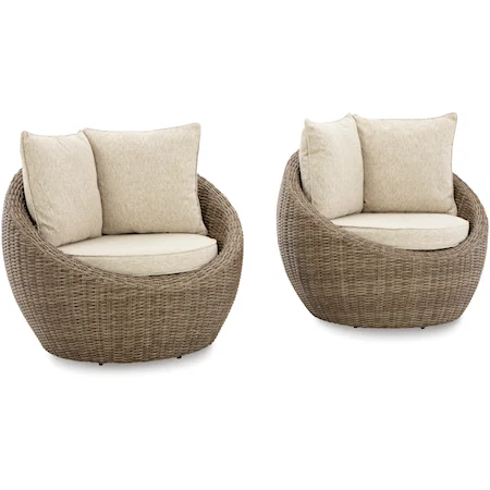 Swivel Lounge with Cushion (Set of 2)