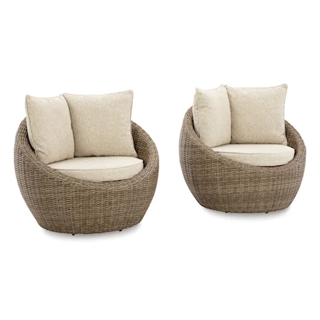 Swivel Lounge with Cushion (Set of 2)