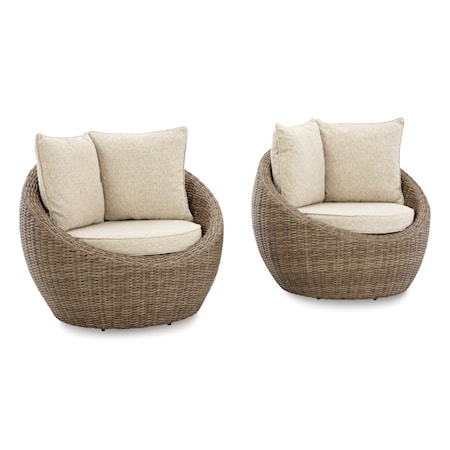 Swivel Lounge with Cushion (Set of 2)