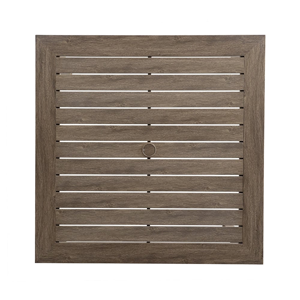 Lloyd Flanders Frontier 44" Slat-Top Dining Table w/Umbrella Hole