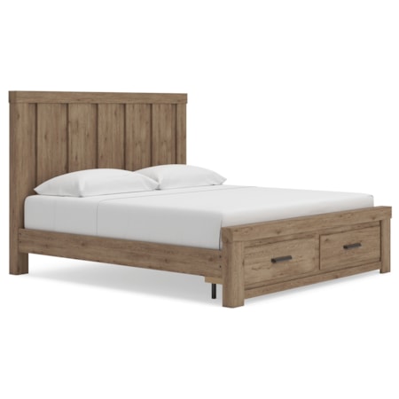 King Panel Storage Bed
