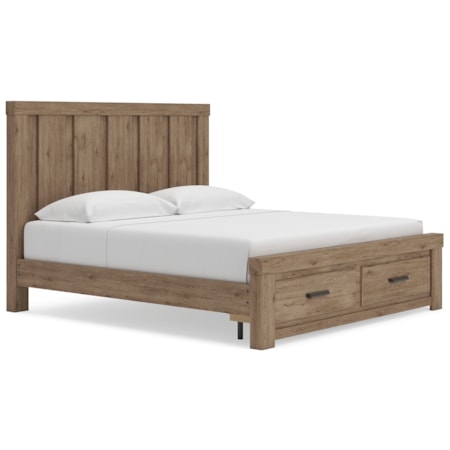 King Panel Storage Bed