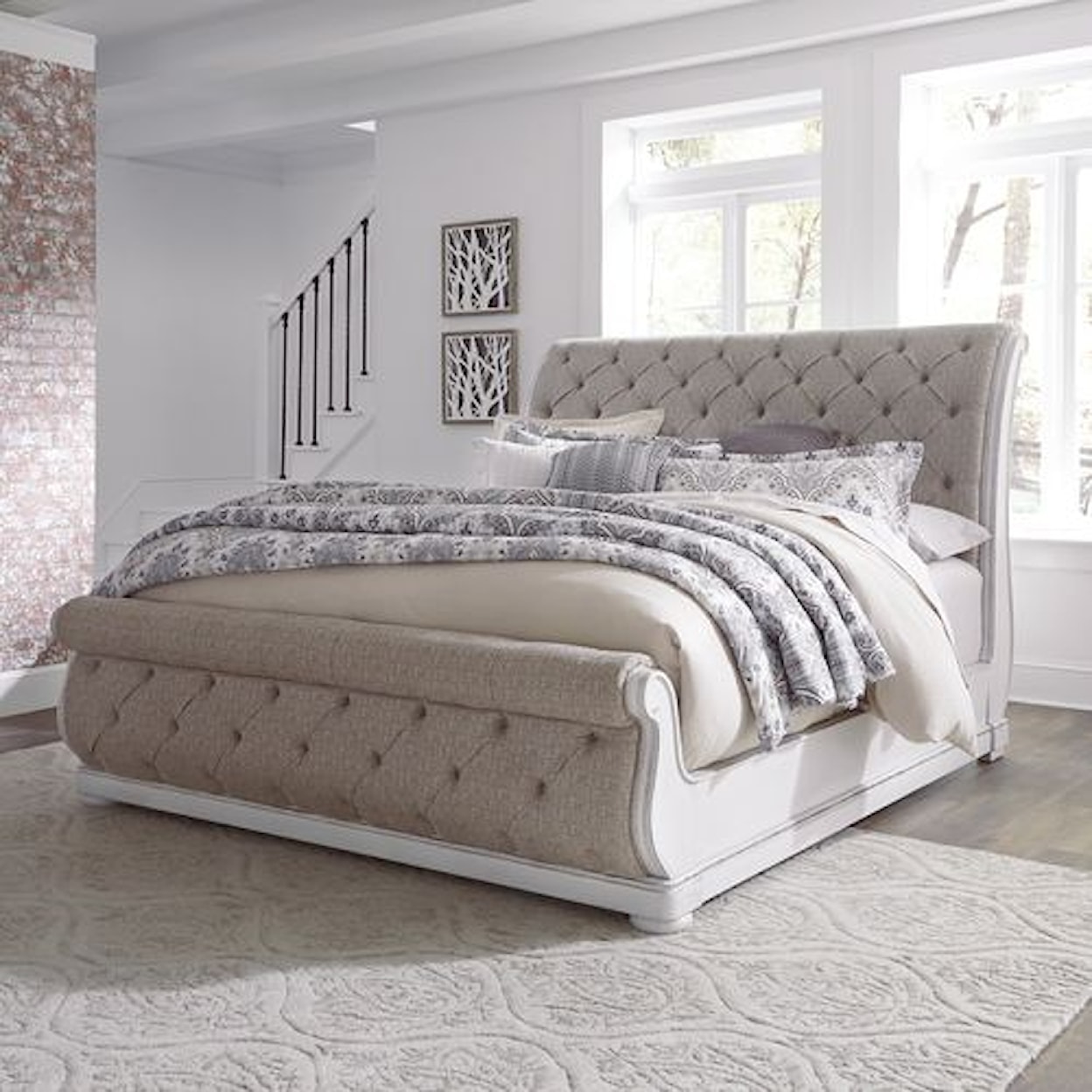 Liberty Furniture Magnolia Manor California King Upholstered Sleigh Bed