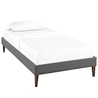Twin Fabric Bed Frame with Squared Tapered Legs