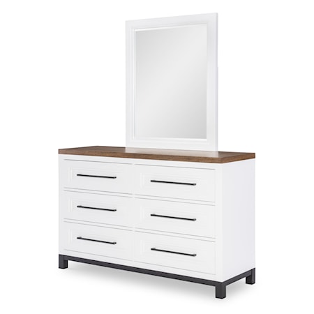 Dresser and Mirror Set