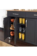 homestyles Storage Plus Traditional Kitchen Cart with Birch Wood Finished Laminate Top